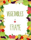 Fresh vegetables frame. Healthy food illustration