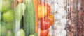 Fresh vegetables in a glass jar Arranged in an orderly manner for the convenience of choosing to cook.Healthy eating and detox