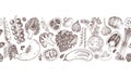 Fresh vegetables hand drawn collection