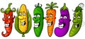 Fresh vegetables icons set of vector illustrations Royalty Free Stock Photo