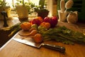 Fresh vegetables in kitchen