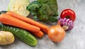 Fresh vegetables on a light background. Healthy food concept. Selective focus. Ai generated Royalty Free Stock Photo
