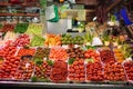 Fresh vegetables like tomatoes and pepper. Organic food.Traditional market.