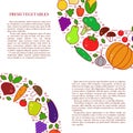 Fresh vegetables line vector illustration