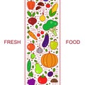 Fresh vegetables line vector illustration