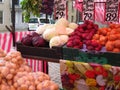 Fresh vegetables in a market.