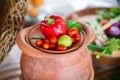 Fresh vegetables on the plate