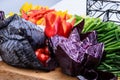 Fresh cut vegetables plate Royalty Free Stock Photo