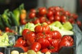 Fresh vegetables at Prague farmers market Royalty Free Stock Photo