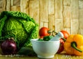 Fresh vegetables ready for a tasty salad Royalty Free Stock Photo