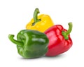 Fresh vegetables  Red, Yellow, Green Peppers isolated on white background Royalty Free Stock Photo