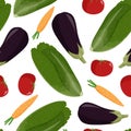 Fresh vegetables seamless pattern. Natural veggie background