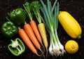 Fresh Vegetables Selection on Dark Background for Cooking Royalty Free Stock Photo