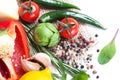 Fresh vegetables and spices Royalty Free Stock Photo