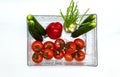 Fresh vegetables are stored in a clean container Royalty Free Stock Photo