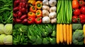 fresh vegetables in the supermarket nicely grouped Royalty Free Stock Photo