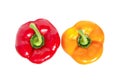 Fresh vegetables. Sweet Red, Yellow Peppers isolated Royalty Free Stock Photo