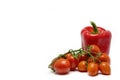 Fresh vegetables, tomatoes and red bell pepper
