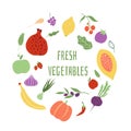 Fresh vegetables. Vegetable logo healthy food shop eco organic meal vector frame