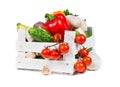 Fresh vegetables in white box Royalty Free Stock Photo