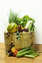 wicker Vegetables basket stock image Royalty Free Stock Photo