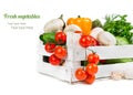 Fresh vegetables in a wooden box Royalty Free Stock Photo