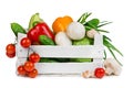 Fresh vegetables in a wooden box Royalty Free Stock Photo