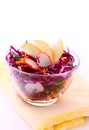 Fresh vegetarian salad with red cabbage