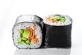 fresh vegetarian sushi rolls on a white background Royalty Free Stock Photo