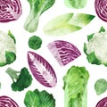 Fresh veggies, seamless pattern, hand drawn vector Royalty Free Stock Photo