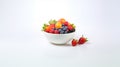 Fresh and Vibrant Bowl of Assorted Fruits - Colorful Healthy Eating Concept on White Background