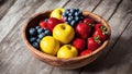 Fresh and Vibrant Fruit Bowl.AI Generated