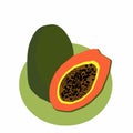 Fresh and Vibrant Papaya Vector Illustrations