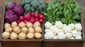 Fresh, Vibrant Produce in Wooden Crates Royalty Free Stock Photo