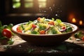 Fresh, vibrant salad fills a bowl, beckoning from the table