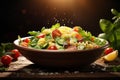 Fresh, vibrant salad fills a bowl, beckoning from the table