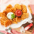 Fresh Waffle fries Royalty Free Stock Photo