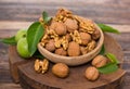 Fresh walnuts in the bowl Royalty Free Stock Photo