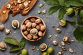 Fresh walnuts bowl Royalty Free Stock Photo