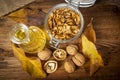 Fresh walnuts and walnuts oil