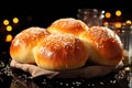 Fresh, warm homemade milk rolls AI generated