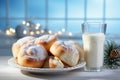 Fresh, warm homemade milk rolls AI generated