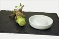 Fresh Wasabi root with ceramic grinder
