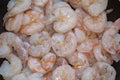 Fresh washed shrimp just rinsed and prepped to be cooked.on the kitchen counter Royalty Free Stock Photo