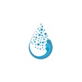 Fresh water drop and bubble, mockup eco logo or cleaning company icon