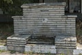 Fresh water gush from old fountain in the center of village Paunovo, Sredna Gora mountain