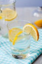 Fresh water with lemon in the glass Royalty Free Stock Photo