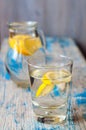 Fresh water with lemon in the glass Royalty Free Stock Photo