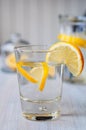 Fresh water with lemon in the glass Royalty Free Stock Photo