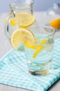 Fresh water with lemon in the glass Royalty Free Stock Photo